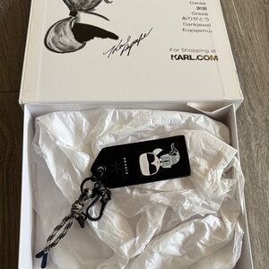 Karl Lagerfeld Black and White Pisces Keychain